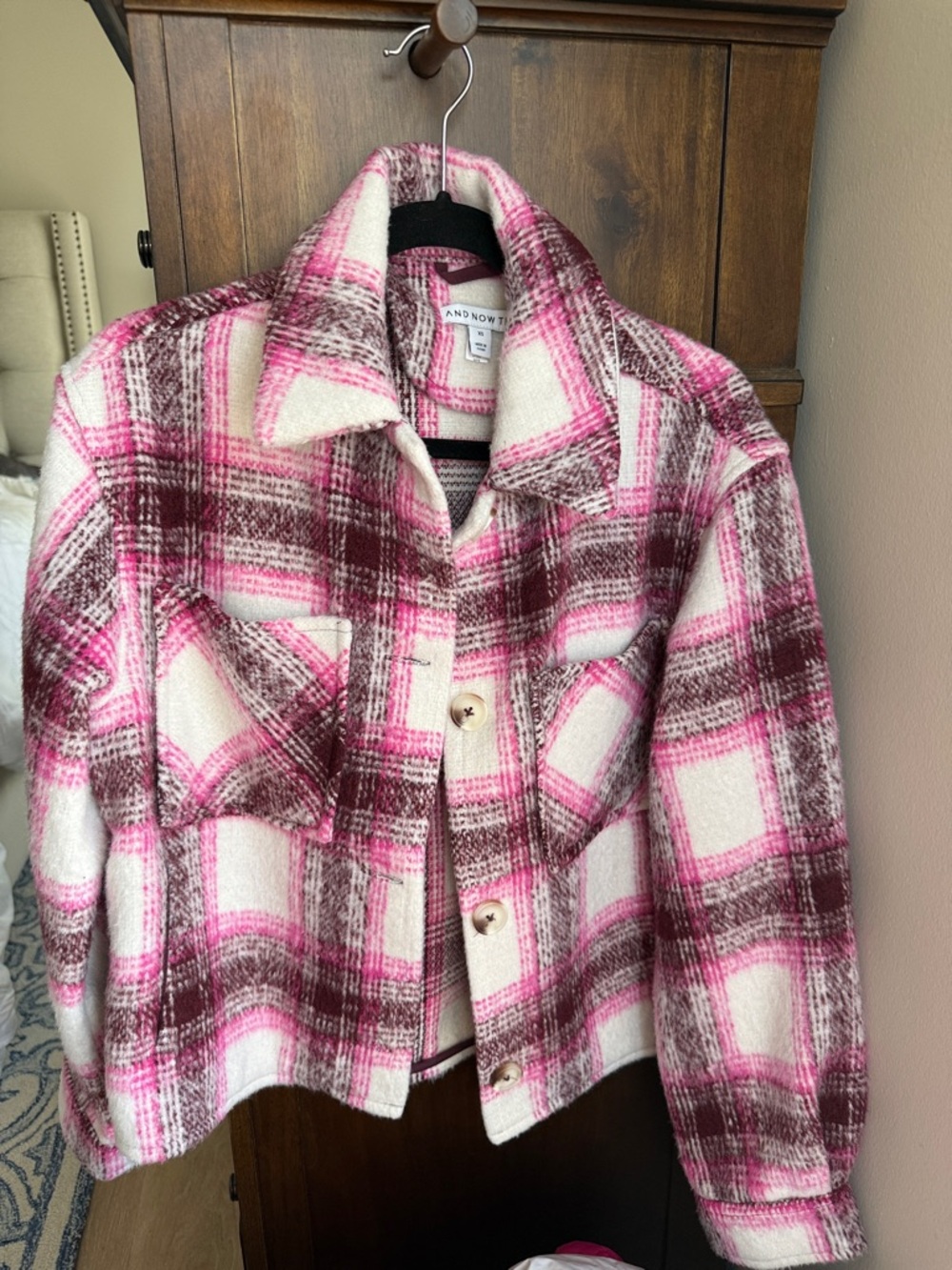 And Now This Pink & White Plaid Women’s Jacket